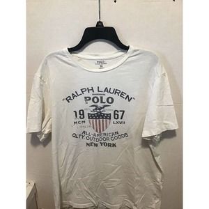 Polo Ralph Lauren Shirt Mens X-Large Graphic Tee Crew Neck Polo Design On Front